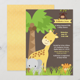 Jungle Animaux Safari Baby shower Invitation