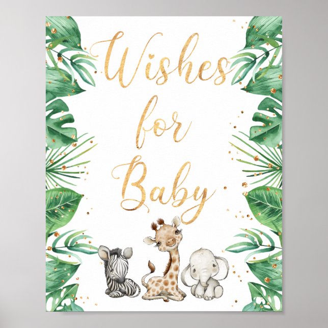 Jungle Animaux Safari Voeux pour Baby Poster (Devant)