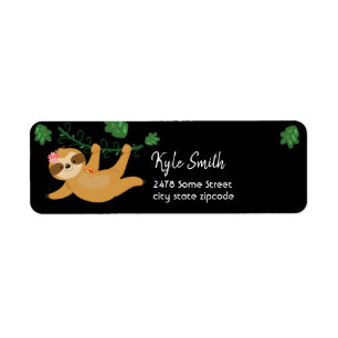 Jungle Animaux Sloth Étiquettes de adresse personn