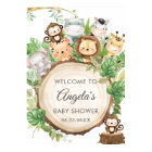Jungle Animaux Verdure Baby shower Affiche de bien