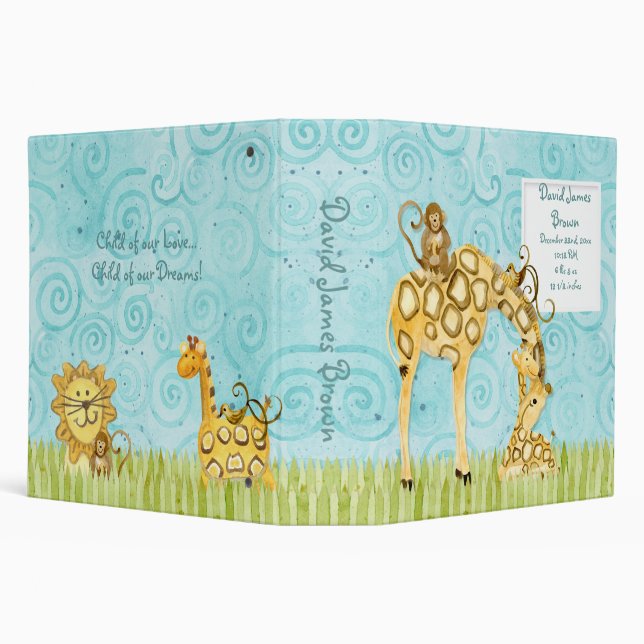 Jungle Babies, Giraffe Baby Book Classeur Scrapboo (Arrière-plan)