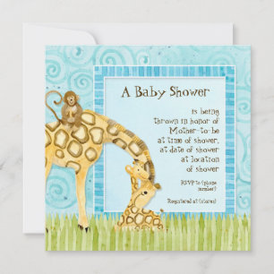 Jungle Babies, Giraffe Baby Shower Invitation