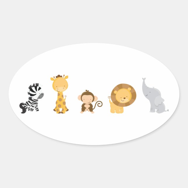 Jungle Babies Oval Sticker (Front)