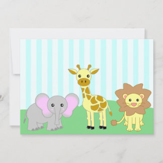 Jungle Baby Animals 5x7 Baby Shower Invitations