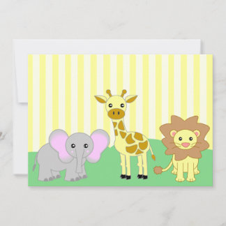 Jungle Baby Animals 5x7 Baby Shower Invitations