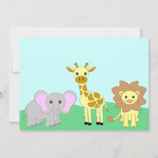 Jungle Baby Animals 5x7 Baby Shower Invitations