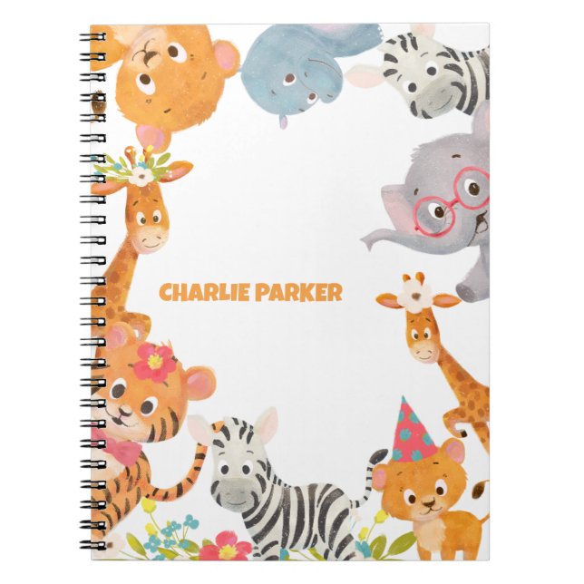 Jungle Baby Animals Notebook (Front)