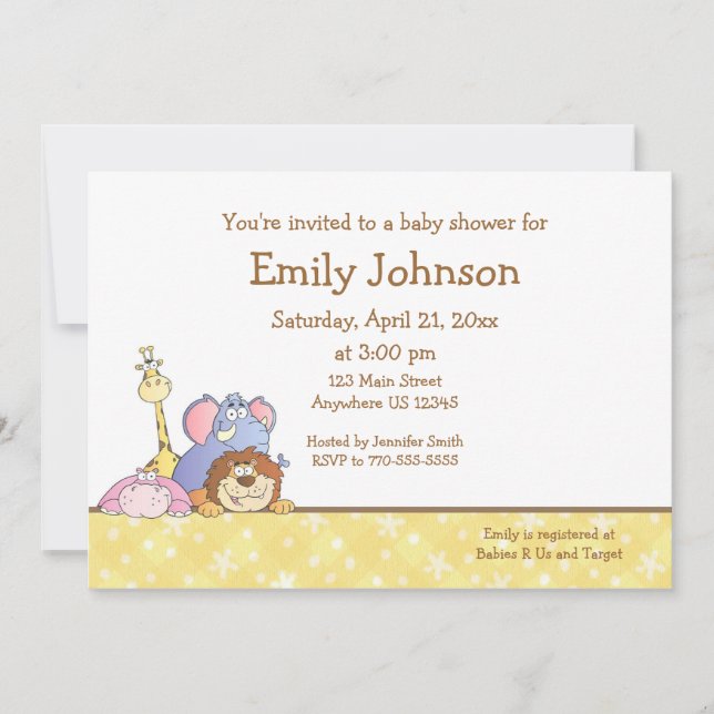 Jungle Baby Design Invitation (Front)