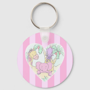 Jungle Baby Heart Blessings- girl Keychain