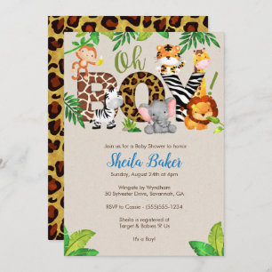 Jungle Baby Shower Invitation - Boy Baby Shower