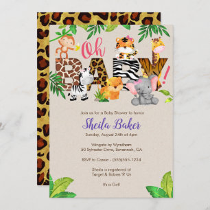 Jungle Baby Shower Invitation - Girl Baby Shower