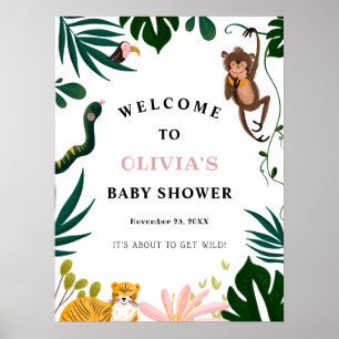 Jungle Baby Shower Welcome sign