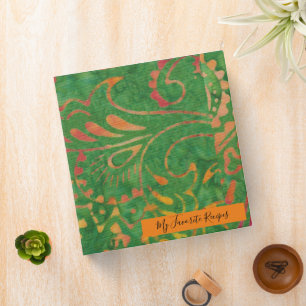 Jungle Batik Personalized Recipe Binder
