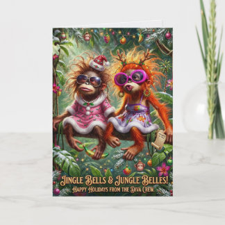 Jungle Bells Funny Christmas Monkeys Card