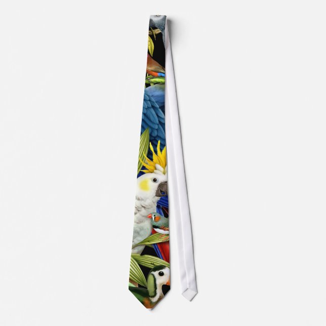 Jungle Bird Faces Tie (Front)