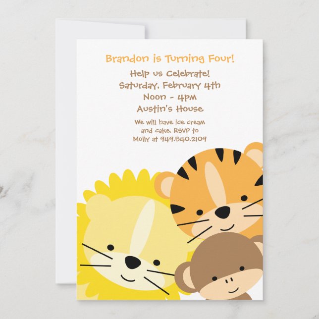 Jungle Birthday Party Invitation (Front)