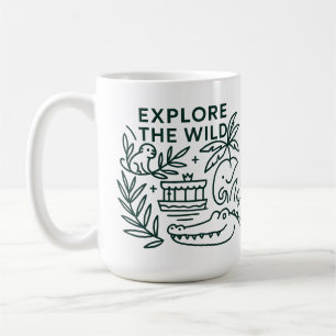 Jungle Boat Cruise, Theme Park, Minimalist Design Coffee Mug