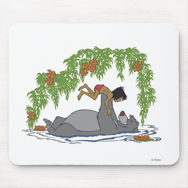 Jungle Book Baloo holding up Mowgli  Disney Mouse Pad (Front)