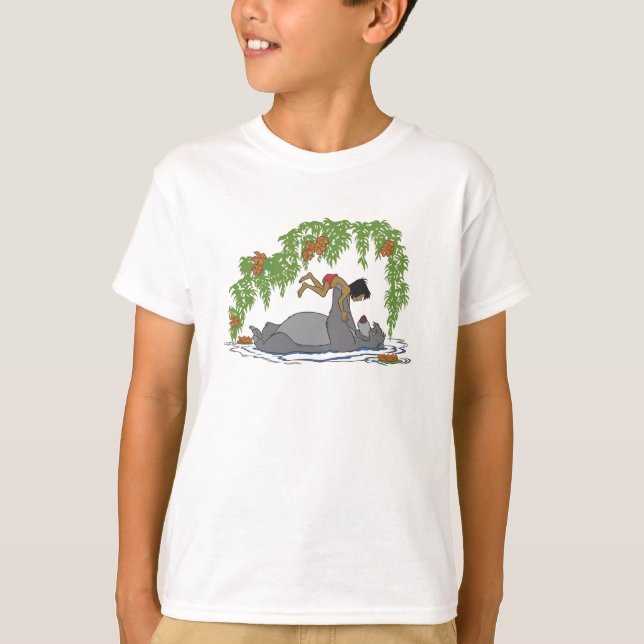 Jungle Book Baloo holding up Mowgli  Disney T-Shirt (Front)