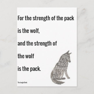 Jungle Book Strength of the Wolf Quote Print Postcard