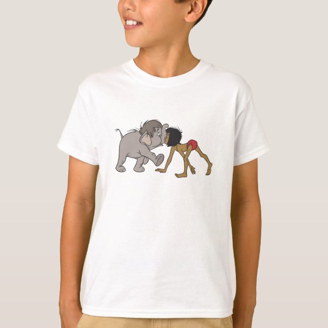 Jungle Book's Mowgli With Baby Elephant Disney T-Shirt (Front)