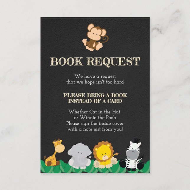 Jungle Bring a book Card, Safari Bring a Book Card (Front)