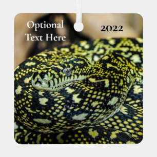 Jungle Carpet Python Snake Metal Ornament