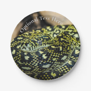 Jungle Carpet Python Snake Paper Plate