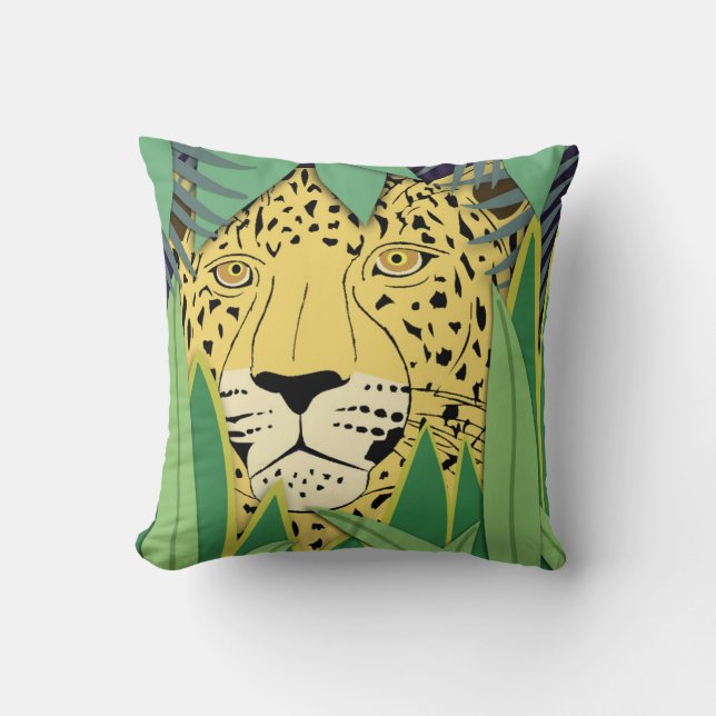 Jungle Cat #4 Throw Pillow (Front)