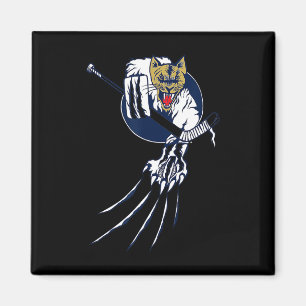 Jungle Cat Hockey Ice Beast Goalie Logo  Magnet
