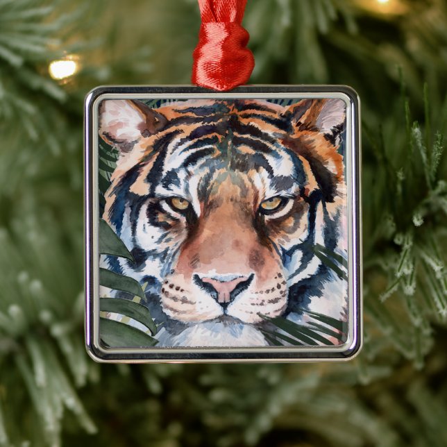 Jungle Cat - Tiger Metal Ornament (Tree)