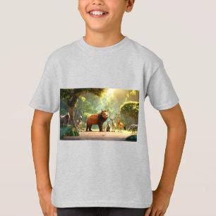 Jungle Chat – 3D Animal Friends Talking Scene T-Shirt