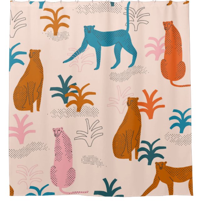 Jungle Cheetah: Funky Tropical Pattern. (Front)