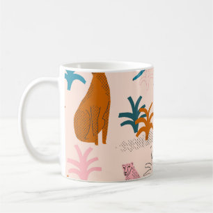 Jungle Cheetah: Funky Tropical Pattern. Coffee Mug