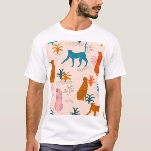 Jungle Cheetah: Funky Tropical Pattern. T-Shirt