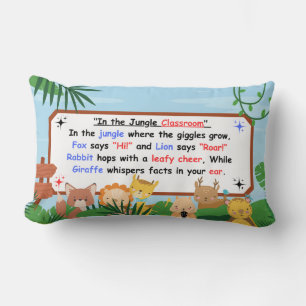 Jungle Classroom Giggles – Kids Lumbar Pillow