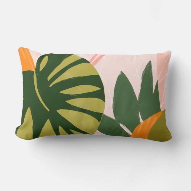 Jungle Collage I Lumbar Pillow (Front)