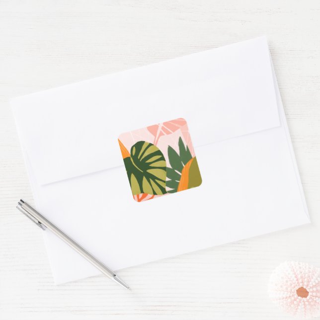 Jungle Collage I Square Sticker (Envelope)