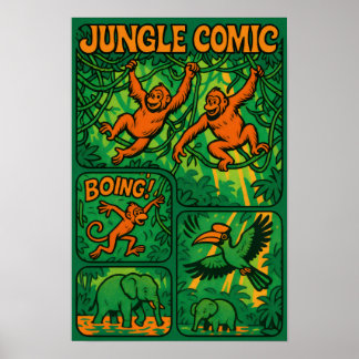 Jungle Comic Fun Poster