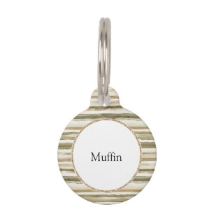 Jungle Cream Brown Stripes   Pet Tag