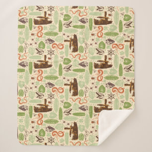Jungle Cruise Pattern Sherpa Blanket