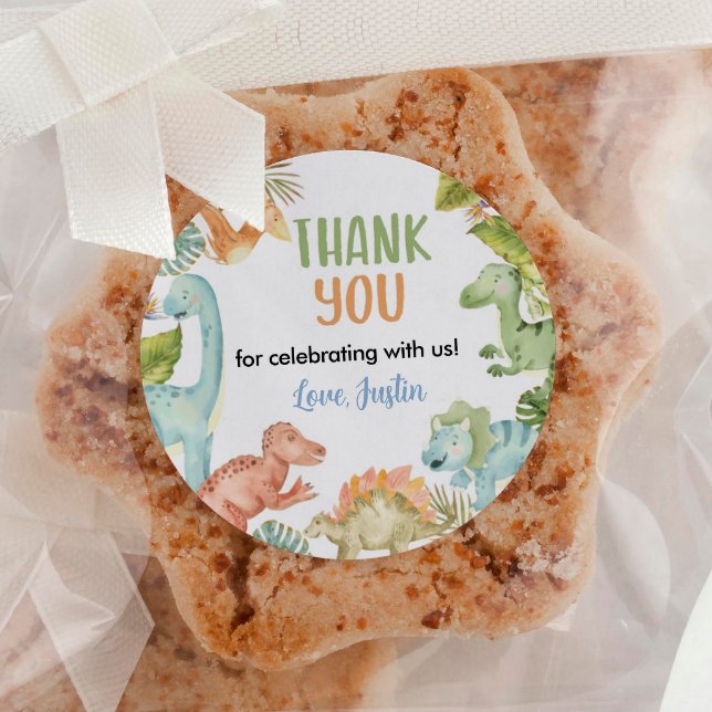 Jungle Dinosaur Boy Labels Birthday Baby Shower (Creator Uploaded)