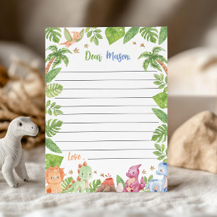 Jungle Dinosaur Time Capsule Note Message Card