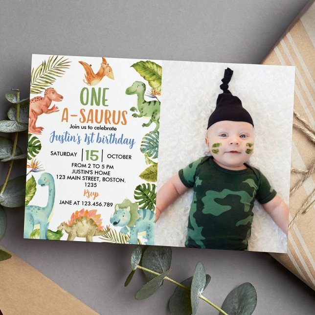 Jungle Dinosaures 1er Invitation anniversaire (Créateur téléchargé)