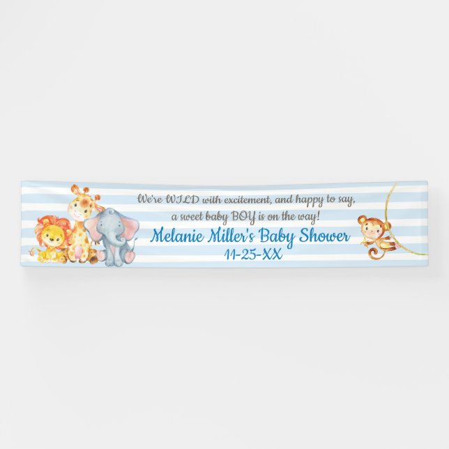 Jungle Elephant Baby Shower Banner (Horizontal)