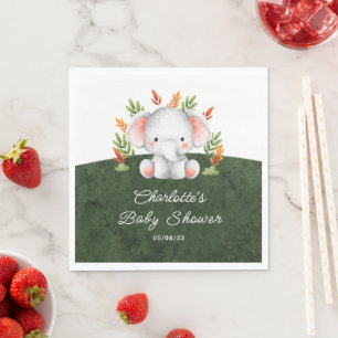 Jungle Elephant Baby Shower Paper Napkins