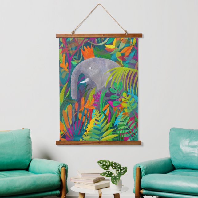 Jungle Elephant  Hanging Tapestry (Living Room)