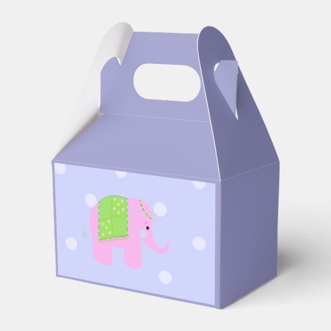 Jungle Elephant with Blanket Favor Box (Front Side)