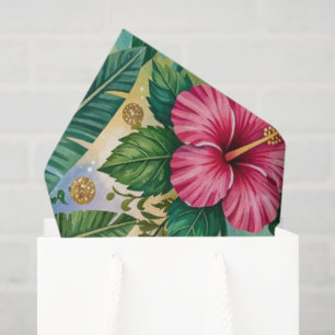 Jungle Fantasy Flowers Purple Green Gold Dreamy Tissue Paper