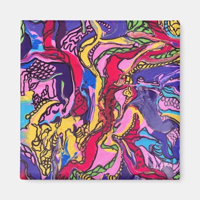 ‘Jungle Fever’ Design Square Magnets (Front)